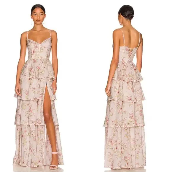 Chapman Dresses Vchapman Caterina Floral Pink Rose Print